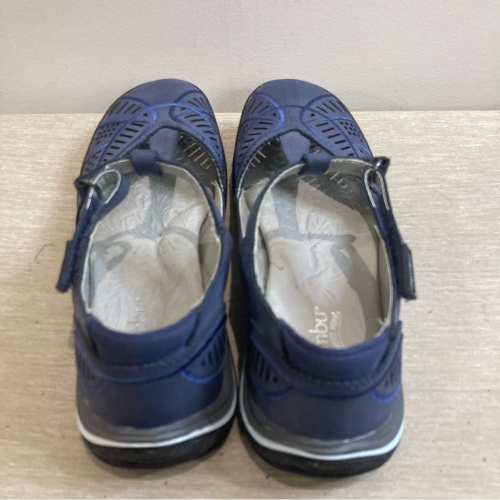 JAMBU  Sz 7 Bridget Leather Pop Stitching Comfort Secure Closure T-post Sandals - Picture 12 of 14
